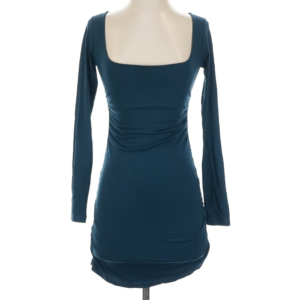 Susana Monaco teal scoop neck mini dress